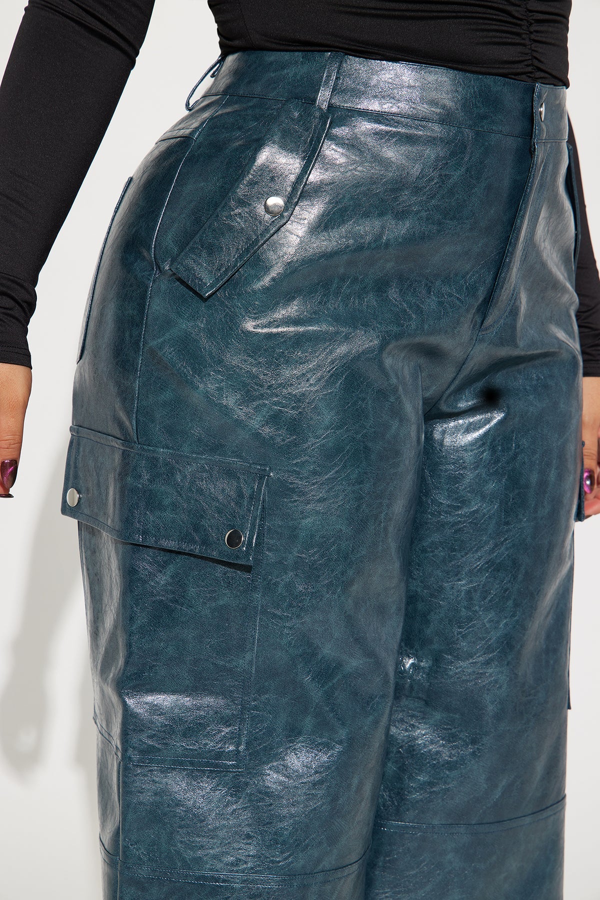 “Spring Teal” Faux Leather Pant (Plus)