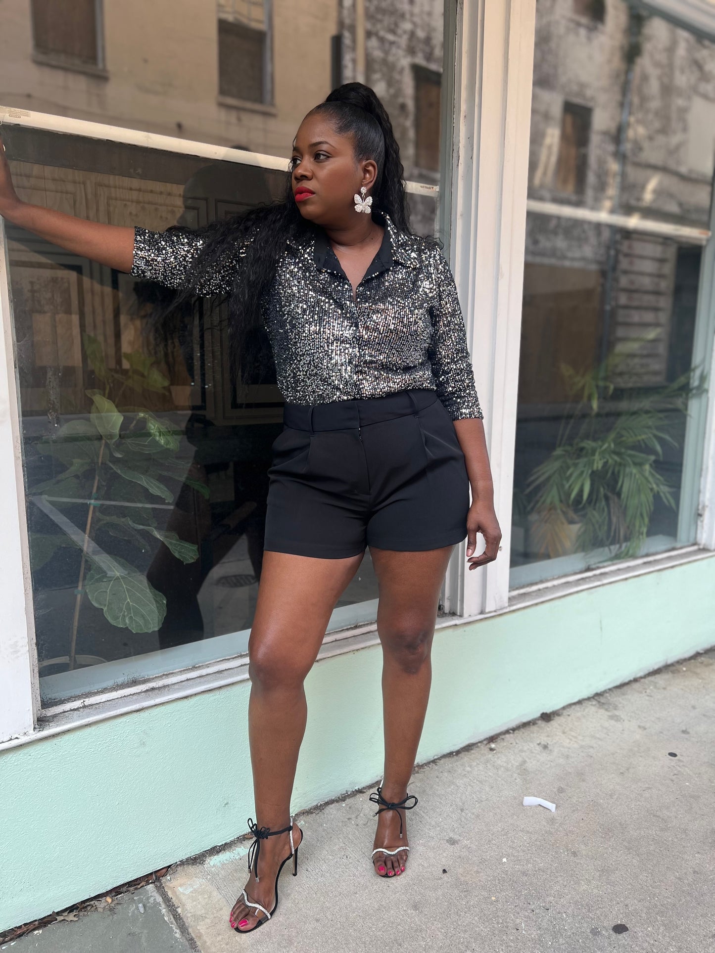 “All Glam” Sequin Blouse (Clearance)