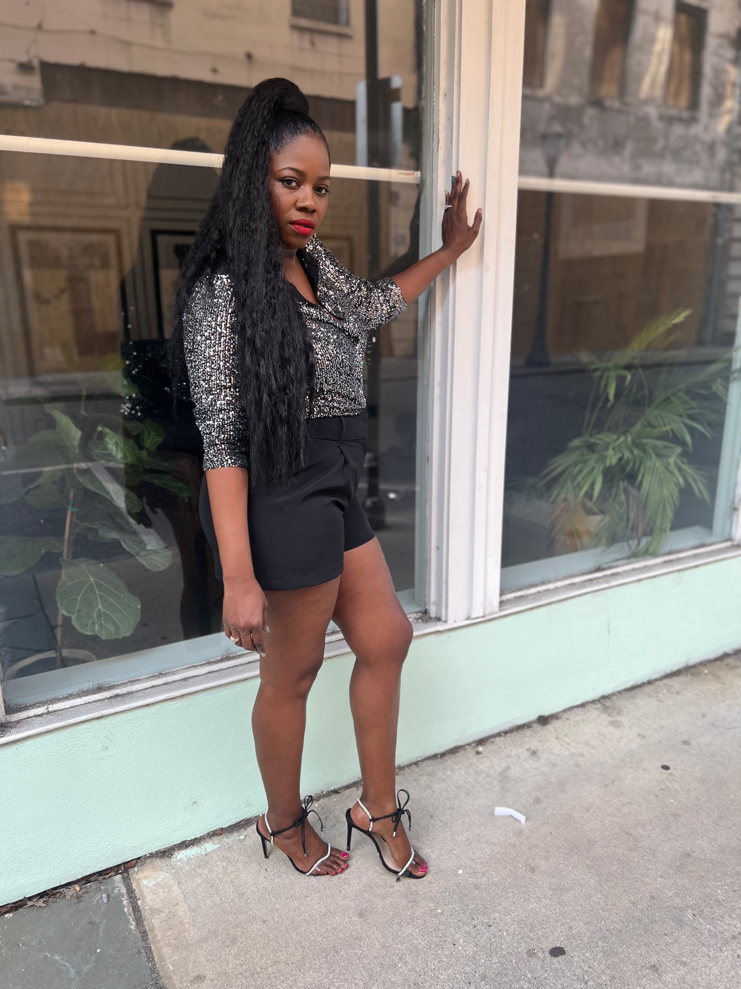 “All Glam” Sequin Blouse (Clearance)