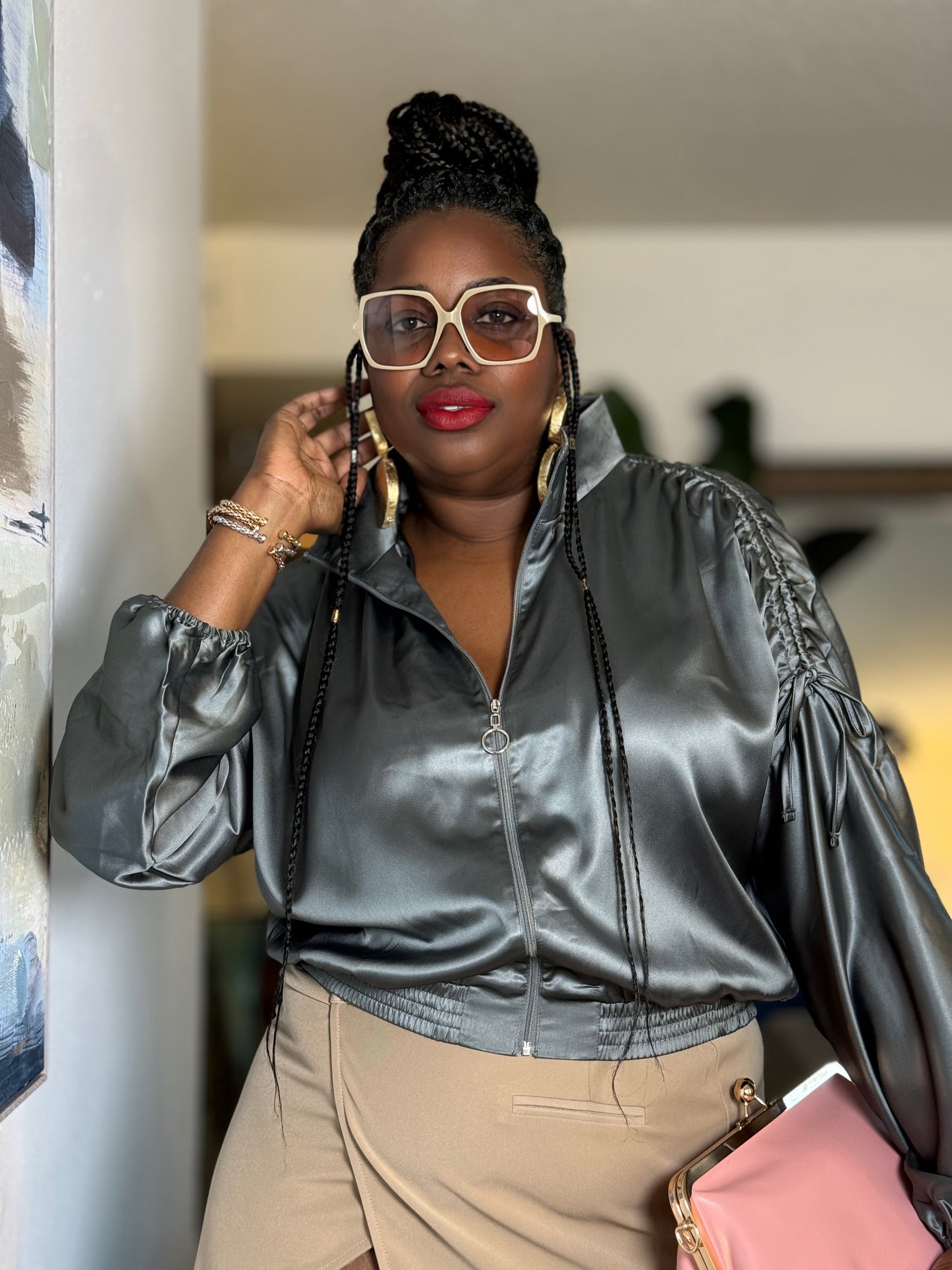 “Satin Love” Bomber (Plus)