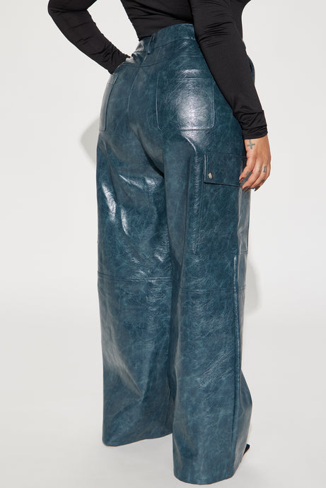 “Spring Teal” Faux Leather Pant (Plus)
