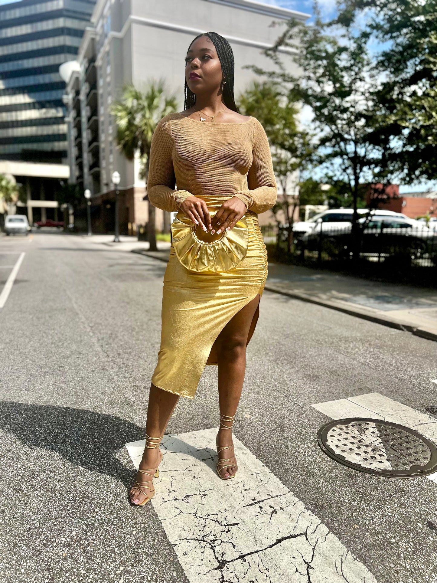 “You’re Golden” Skirt Set