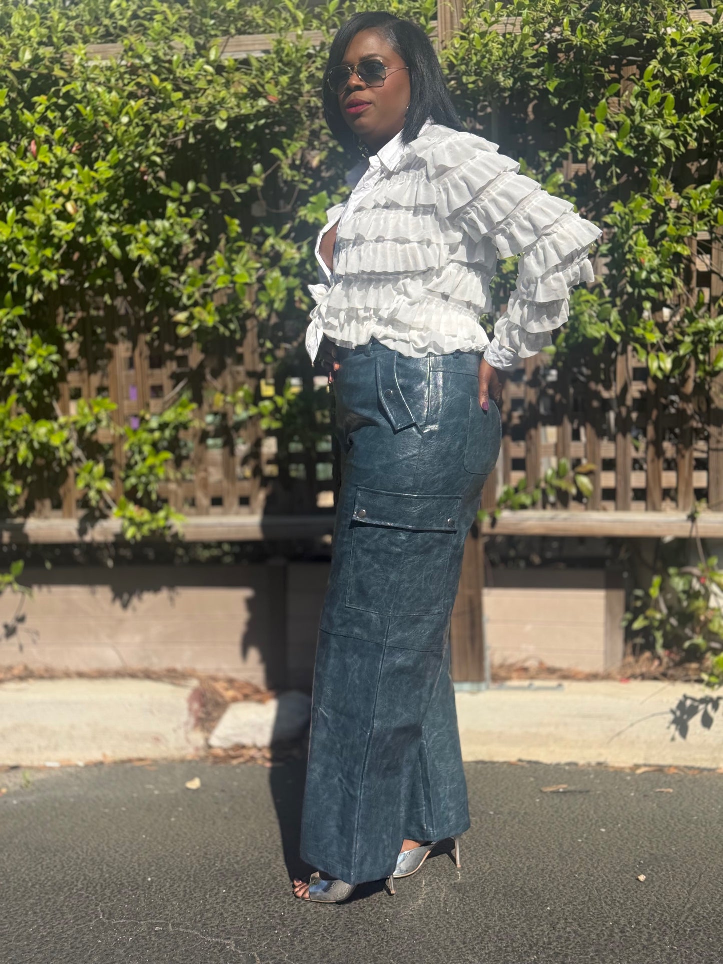 “Spring Teal” Faux Leather Pant (Plus)
