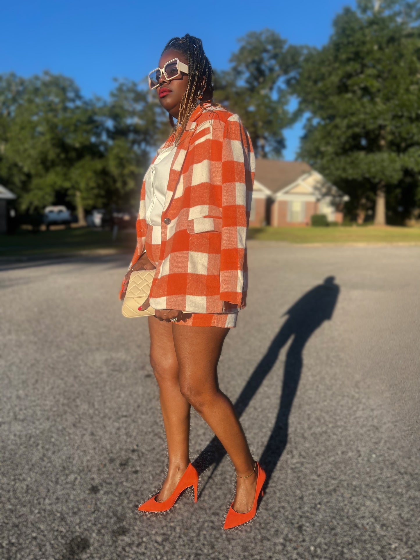 “In Check” Oversized Blazer (Plus)