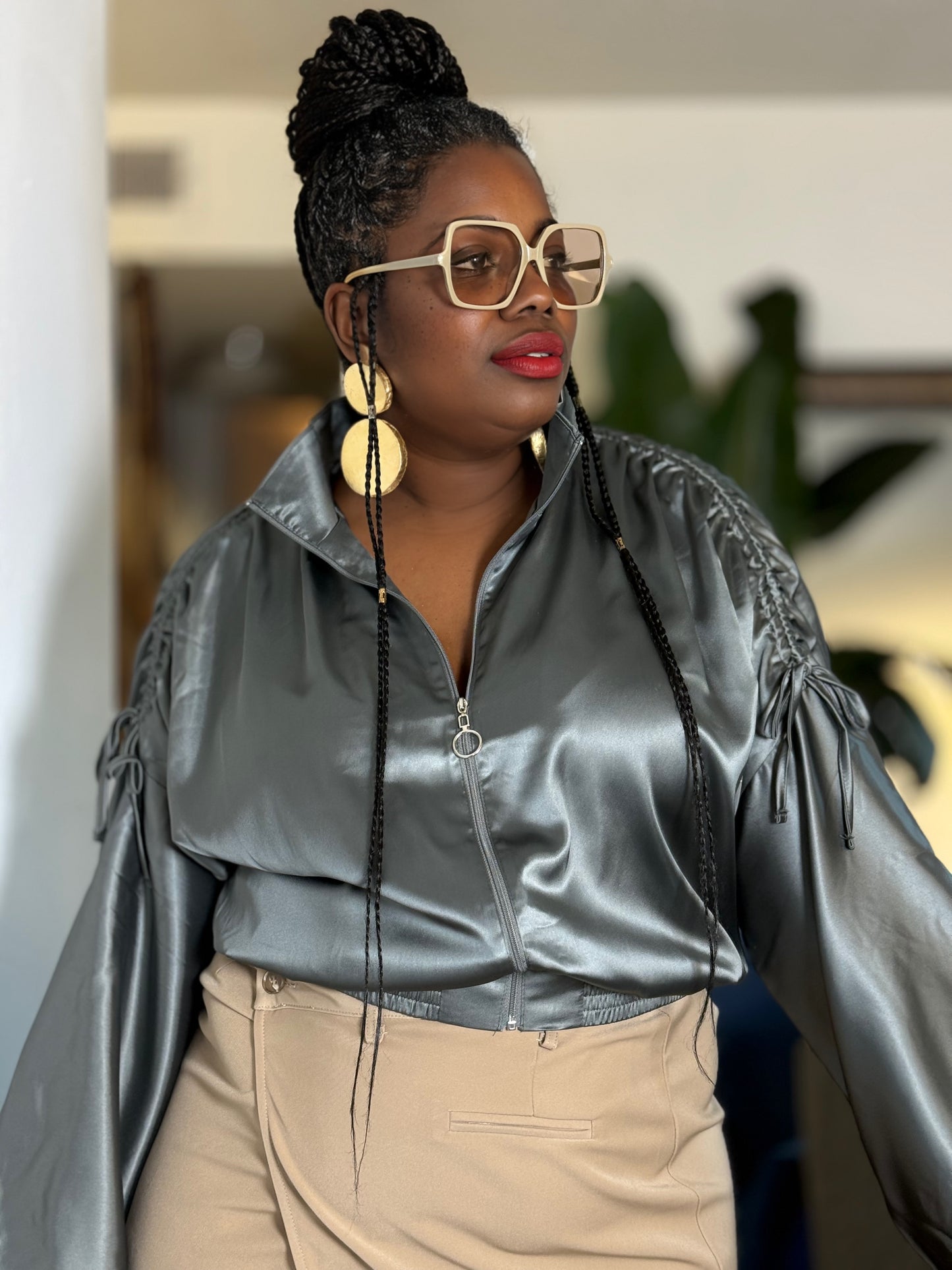 “Satin Love” Bomber (Plus)