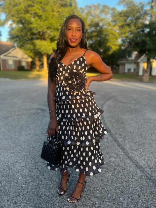 “Let’s Polka” Ruffle Dress