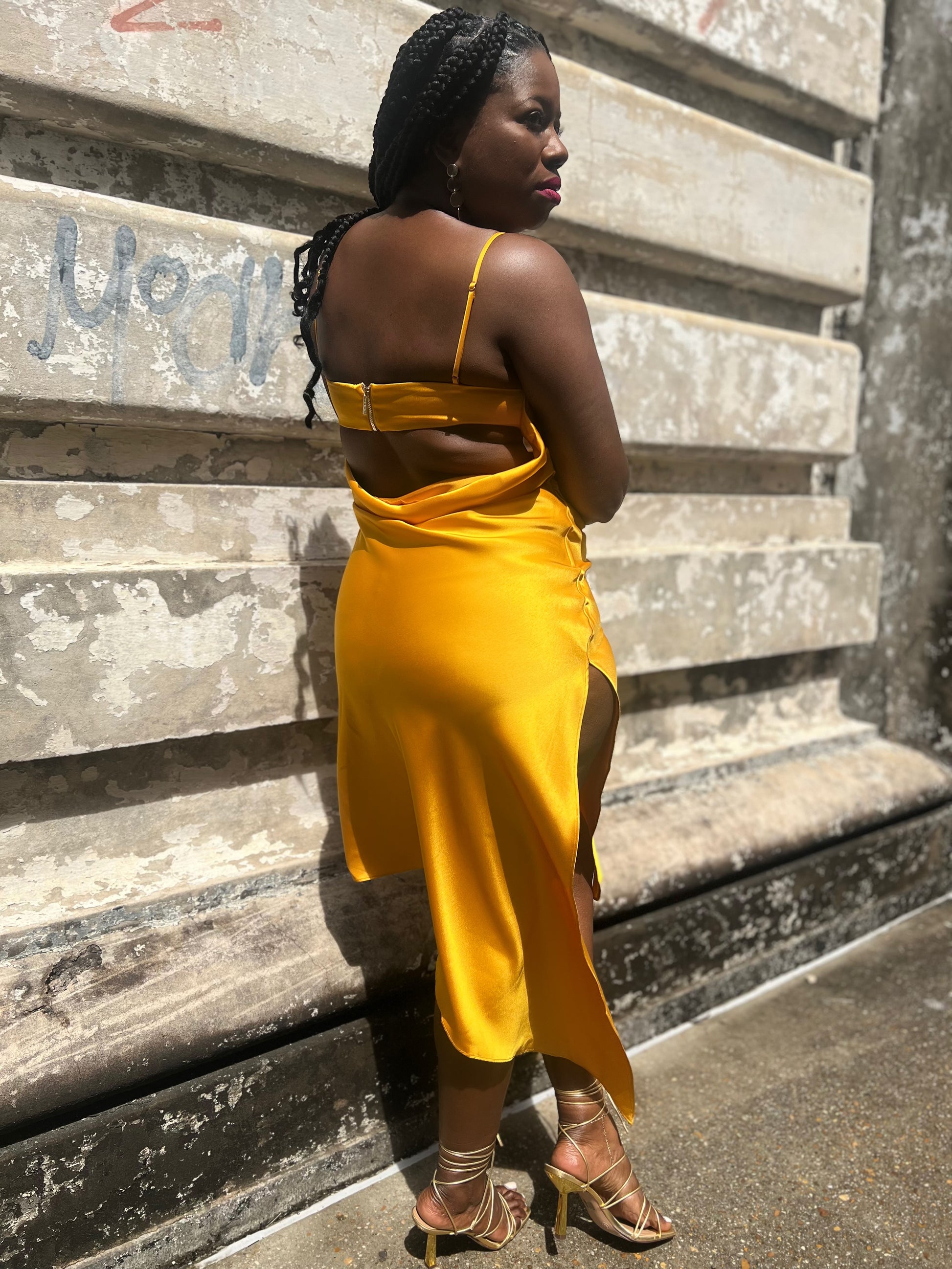 Golden Goddess Slip Dress (Clearance) M Golden Goddess Slip Dress (Clearance) M