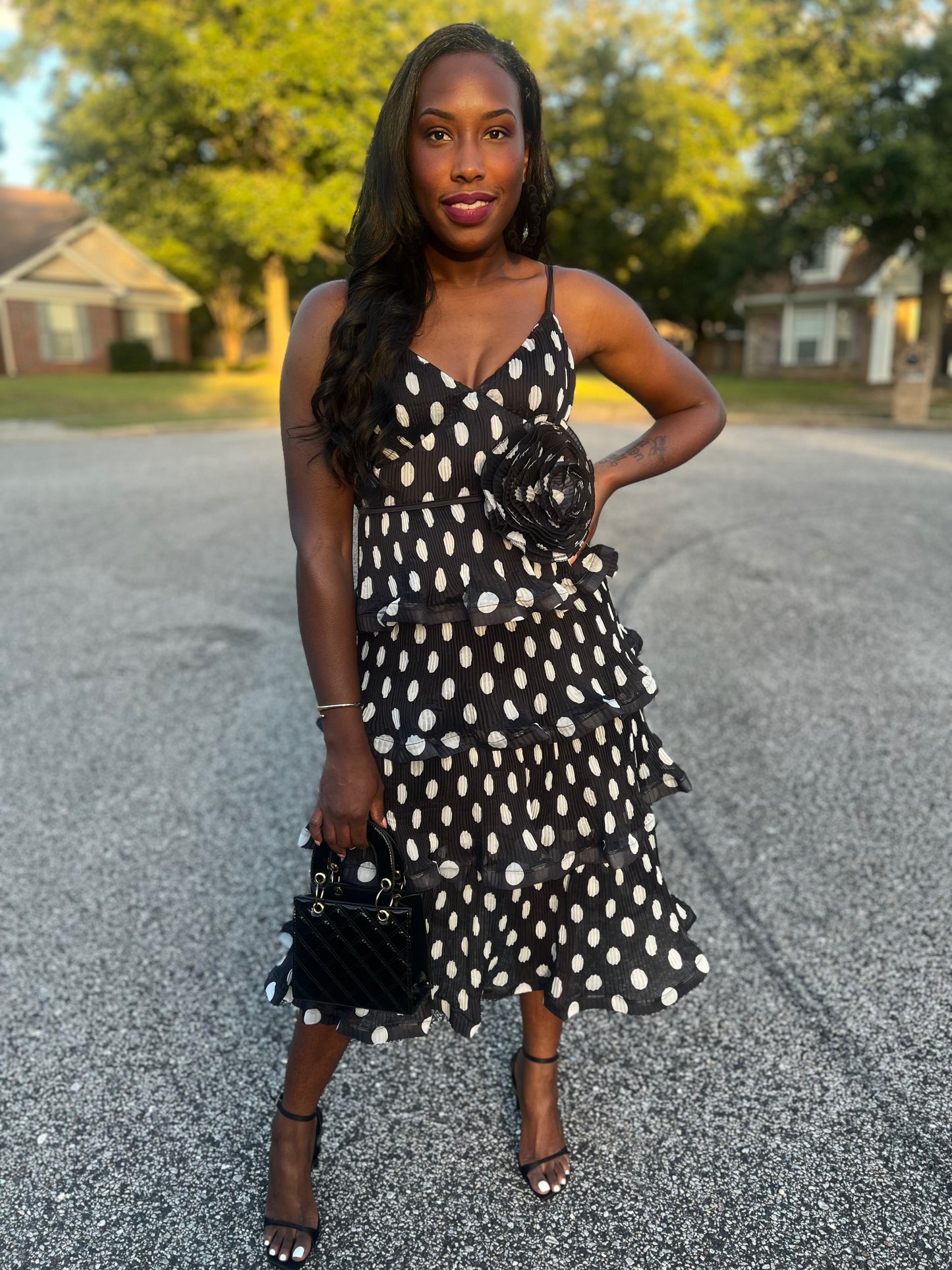 “Let’s Polka” Ruffle Dress