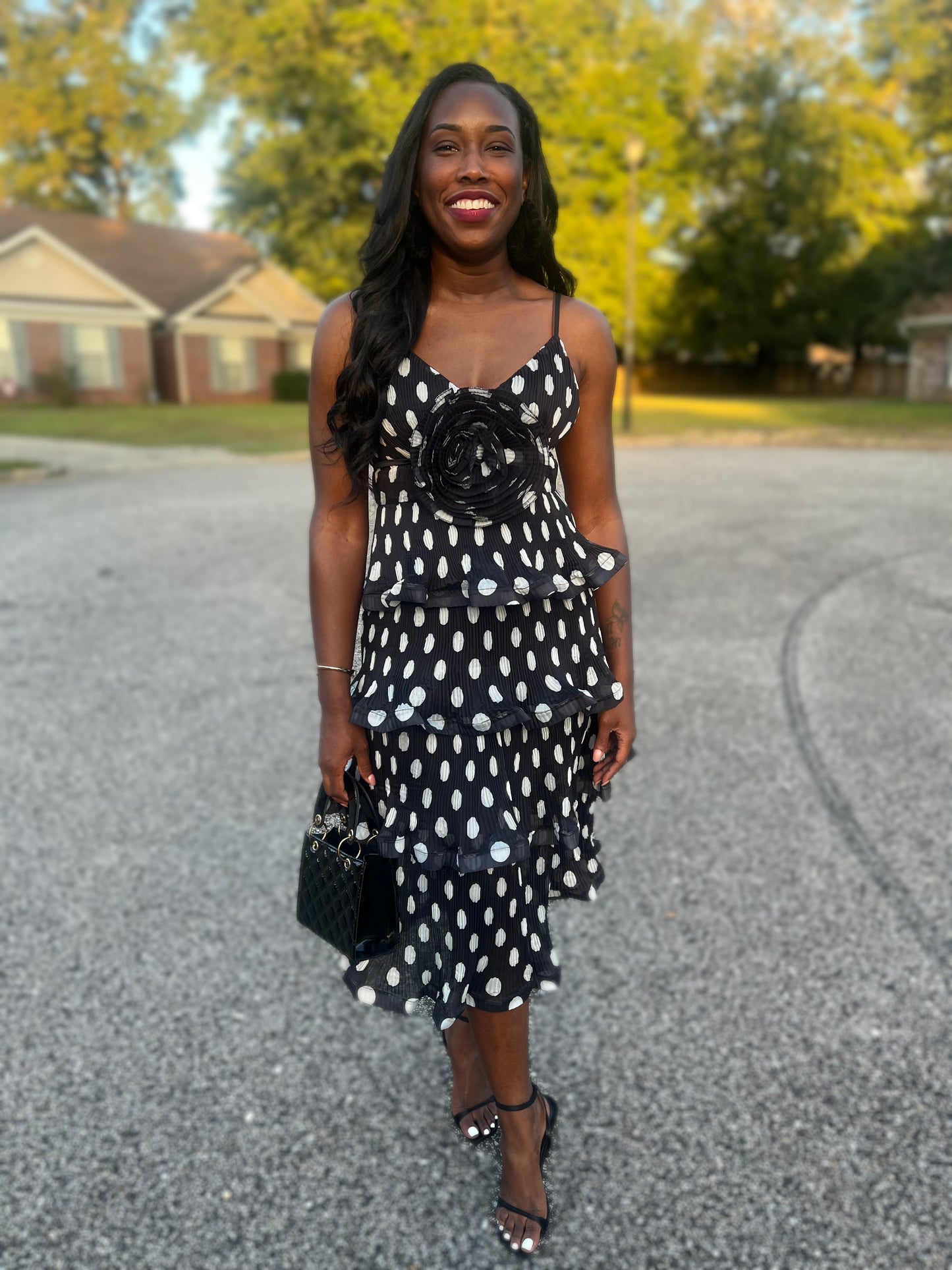 “Let’s Polka” Ruffle Dress