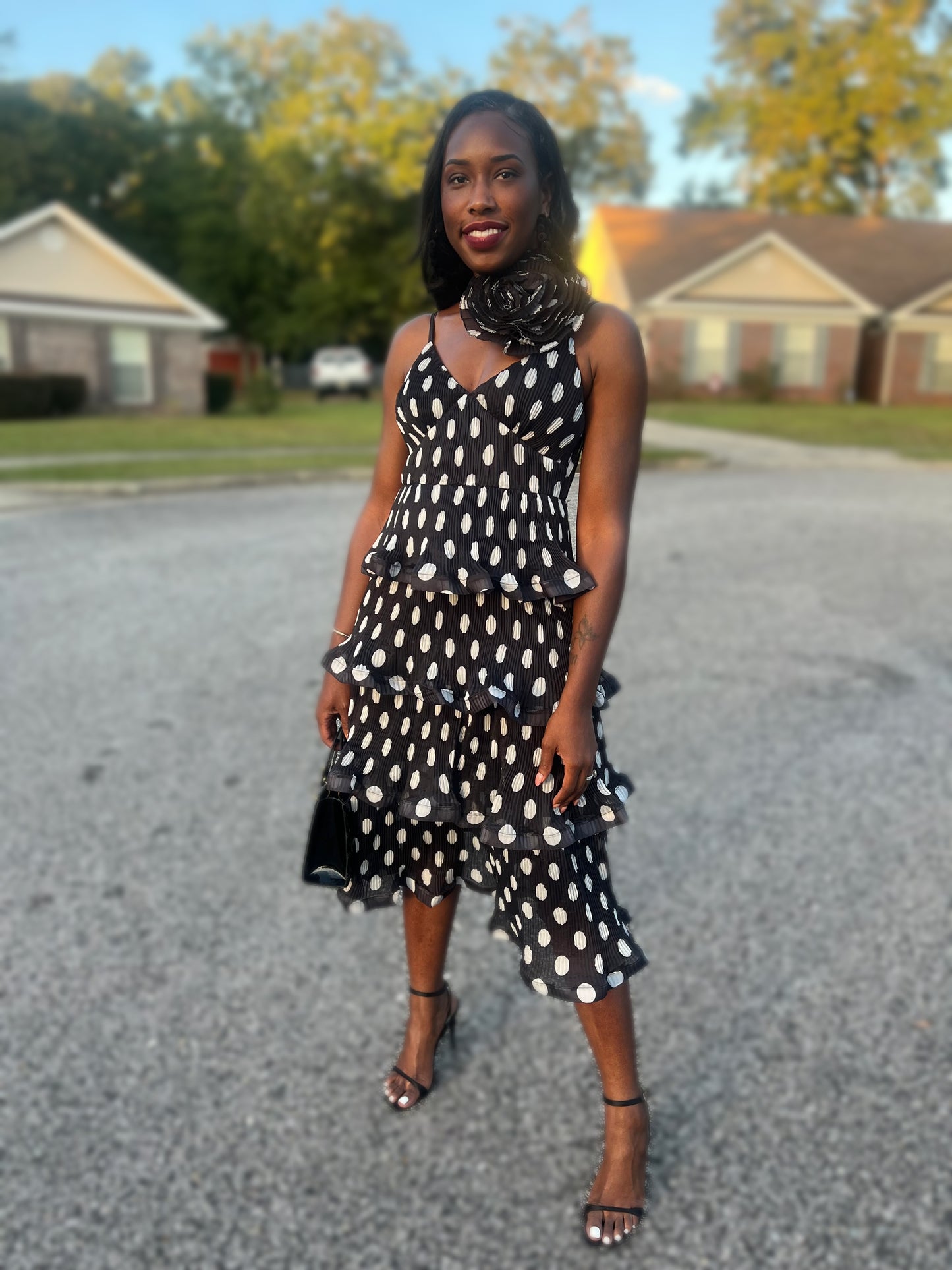 “Let’s Polka” Ruffle Dress