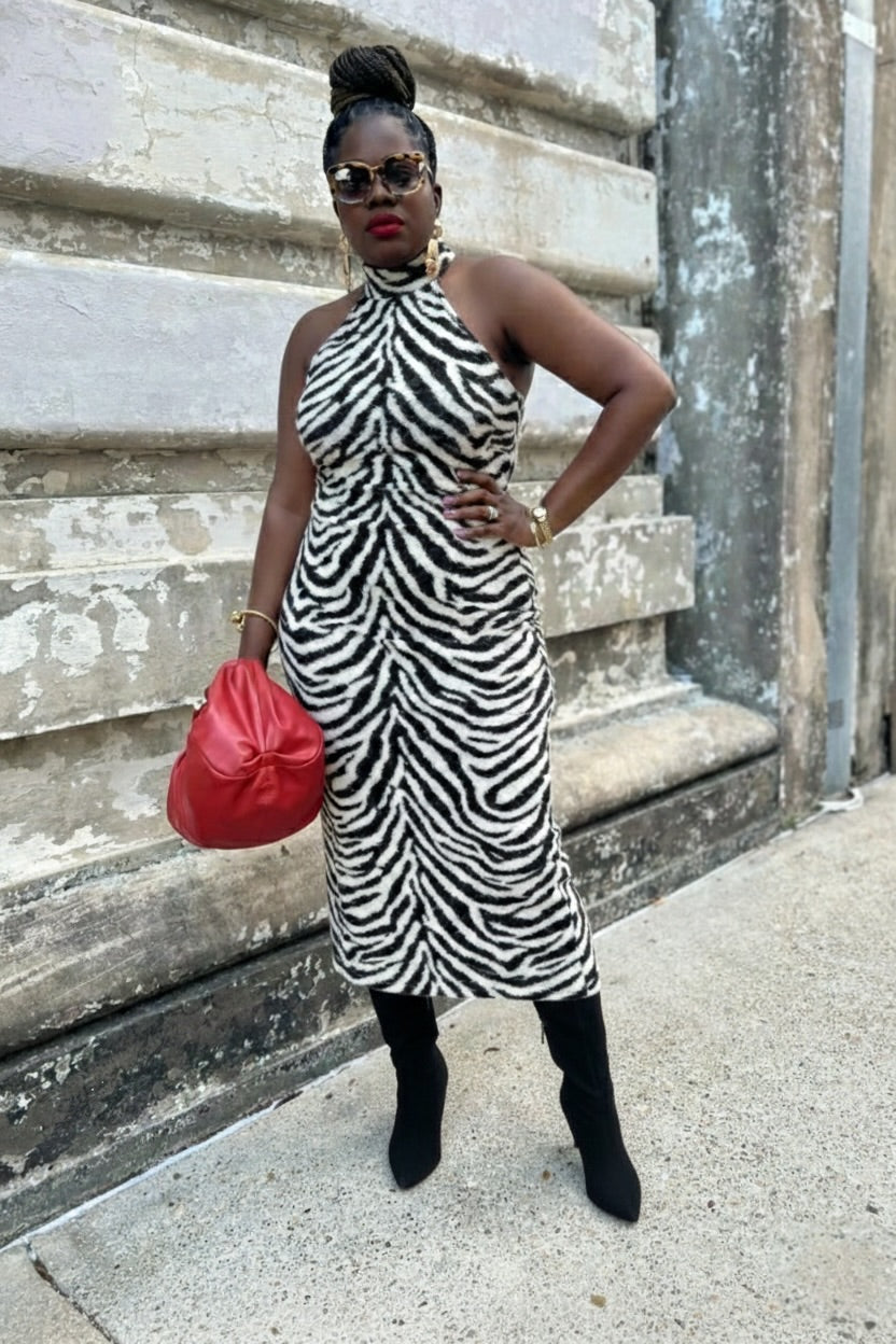 “Zebra Plush” Midi