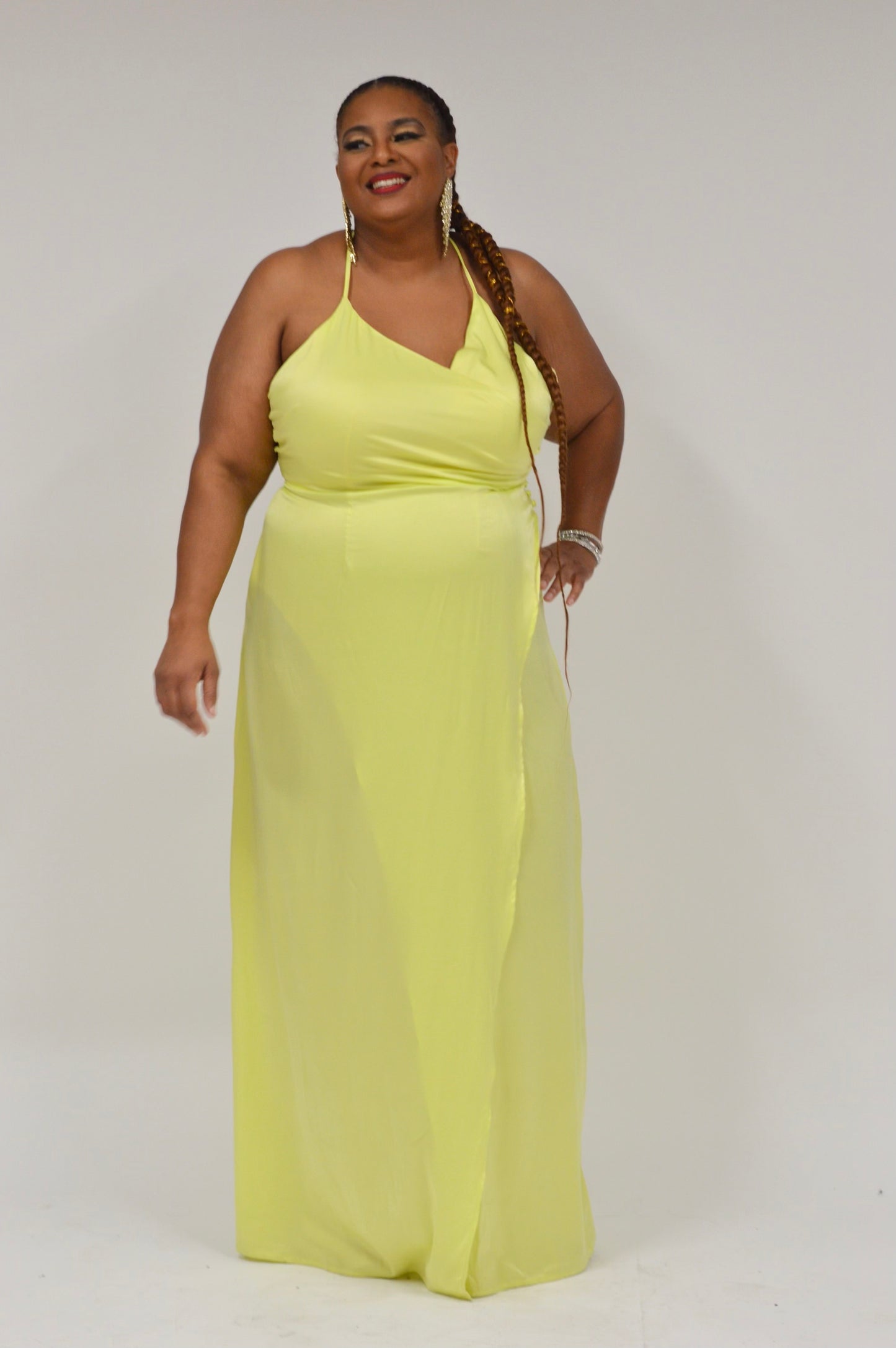 “Lemon Lime” Satin Maxi (Plus+)