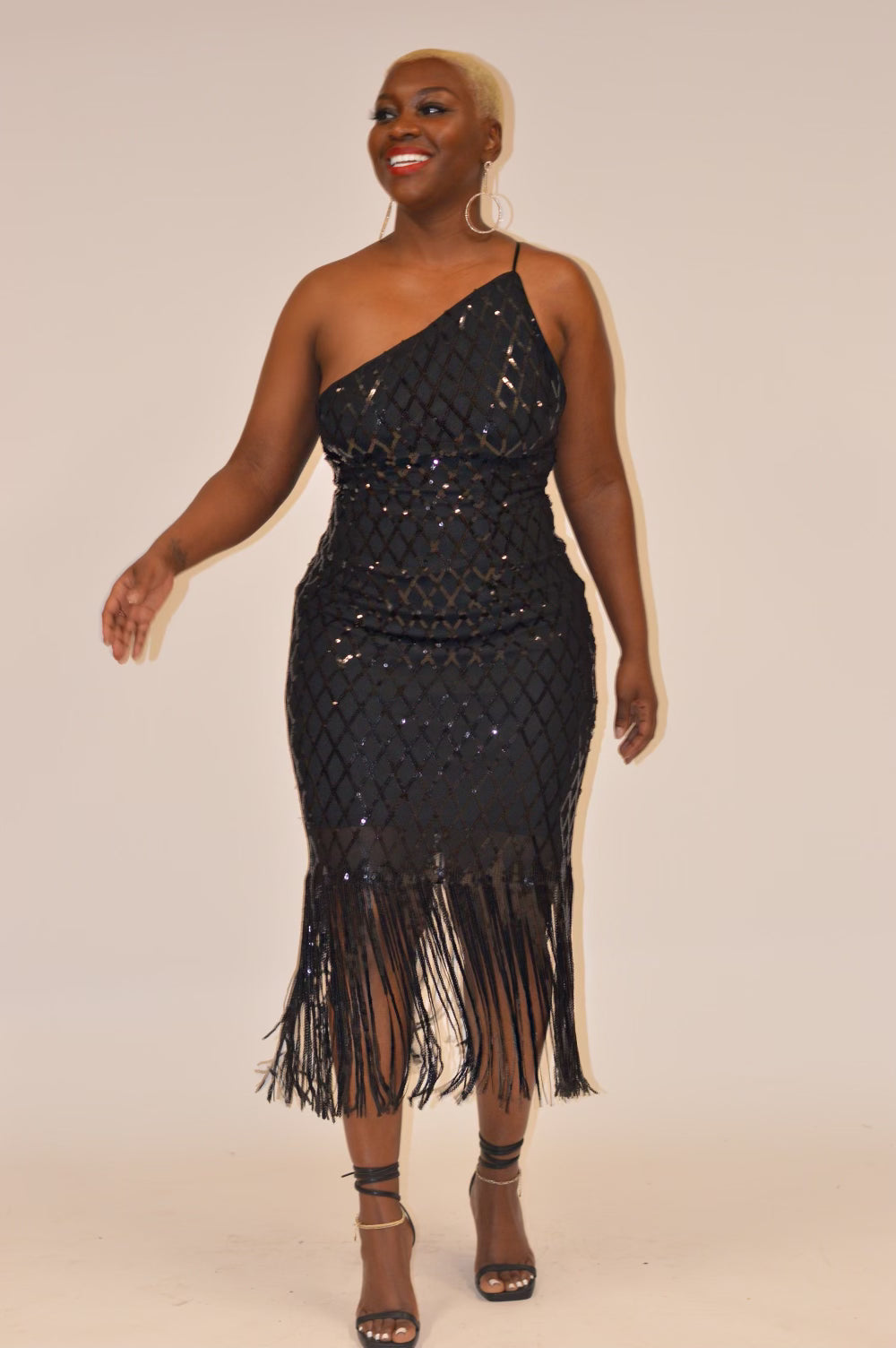 “Black Diamond” Fringed Midi